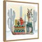 Boho Christmas II (Llama Cactus) by Grace Popp 16-in. W x 16-in. H. Canvas Wall Art Print Framed in Natural